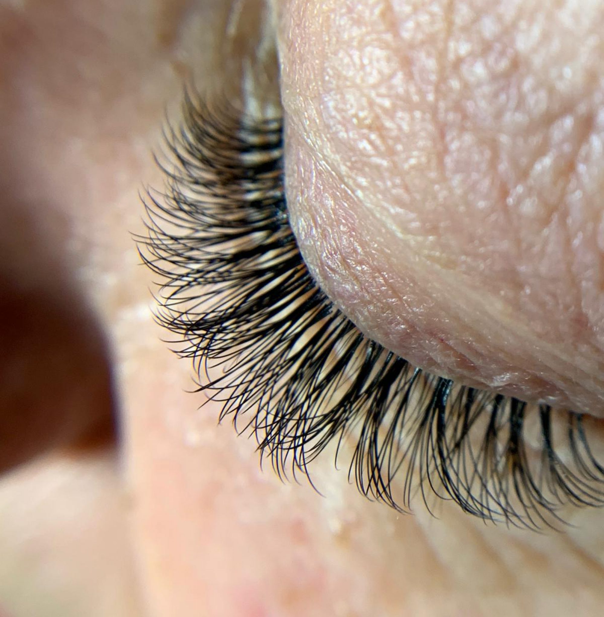 Detalle de extensiones de pestañas pelo a pelo realizadas en BrisaLashes